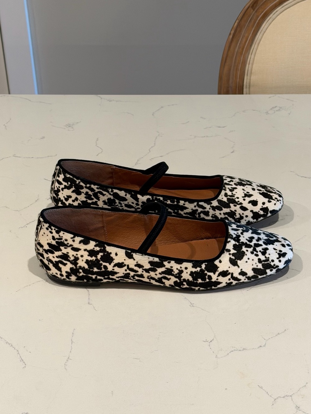 MADEWELL Greta Mary Jane Flats Black & White Animal Print Flats Ballet Flats 11